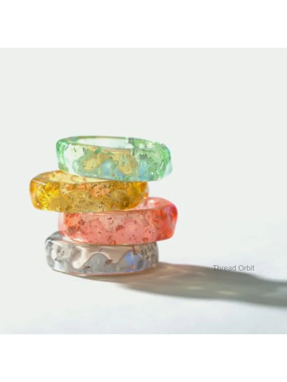 Resin Acrylic Knuckle Rings for Women, Chunky Trendy Stackable Jewelry,